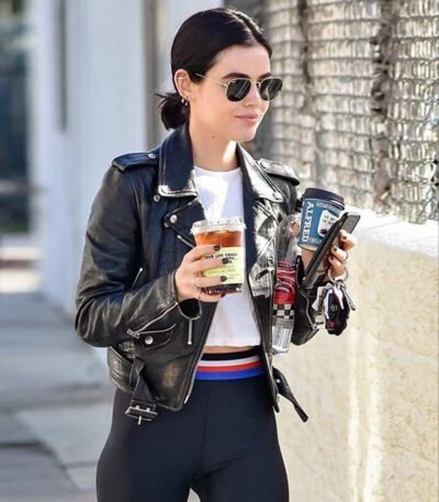 Lucy Hale Black Genuine Leather Jacket