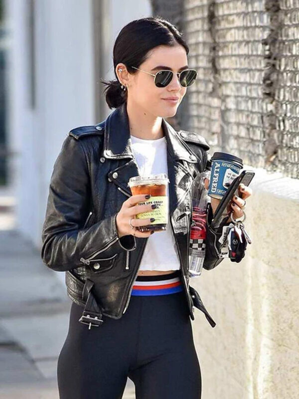 Lucy Hale Black Genuine Leather Jacket