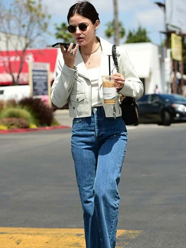 Lucy Hale White Leather Jacket