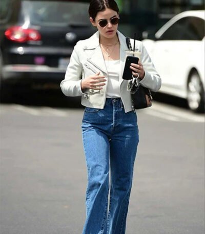 Lucy Hale White Leather Jacket