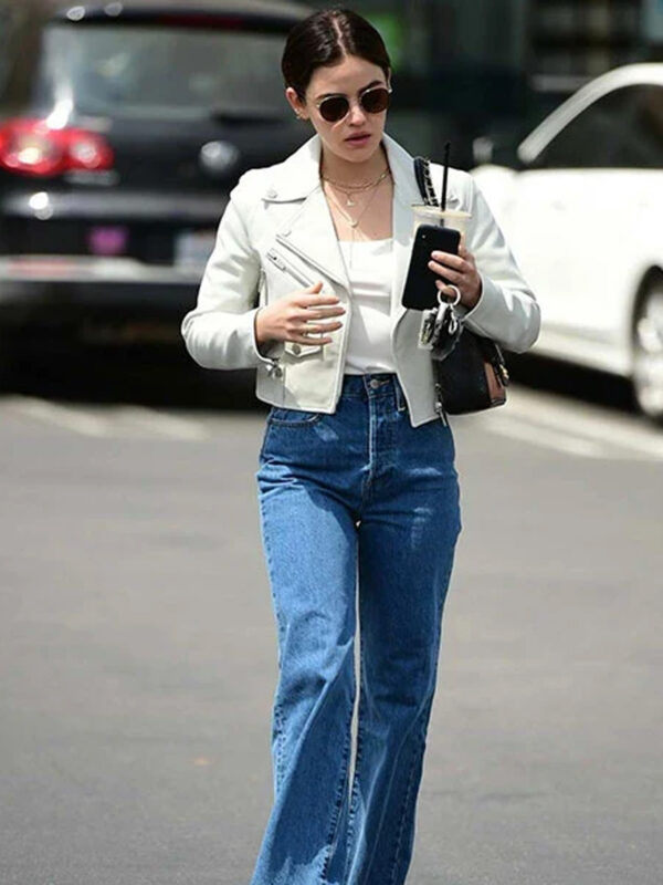 Lucy Hale White Leather Jacket