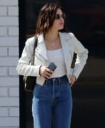 Lucy Hale White Leather Jacket