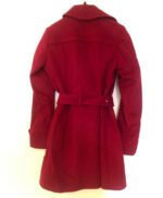 Luxury Red Belted Wool Coat for Women