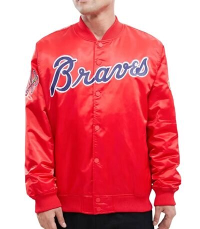 MLB Atlanta Braves Satin Jacket Men and Women