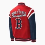 MLB Boston Red Sox Red and Blue Polyester Varsity Jacket