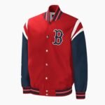 MLB Boston Red Sox Red and Blue Polyester Varsity Jacket