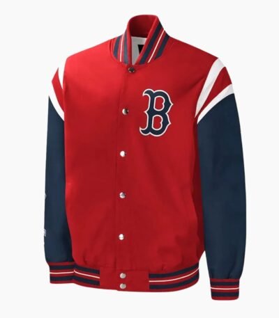 MLB Boston Red Sox Red and Blue Polyester Varsity Jacket