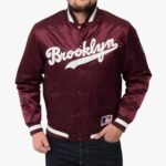 MLB Brooklyn Dodgers Maroon Satin Jacket