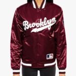 MLB Brooklyn Dodgers Maroon Satin Jacket