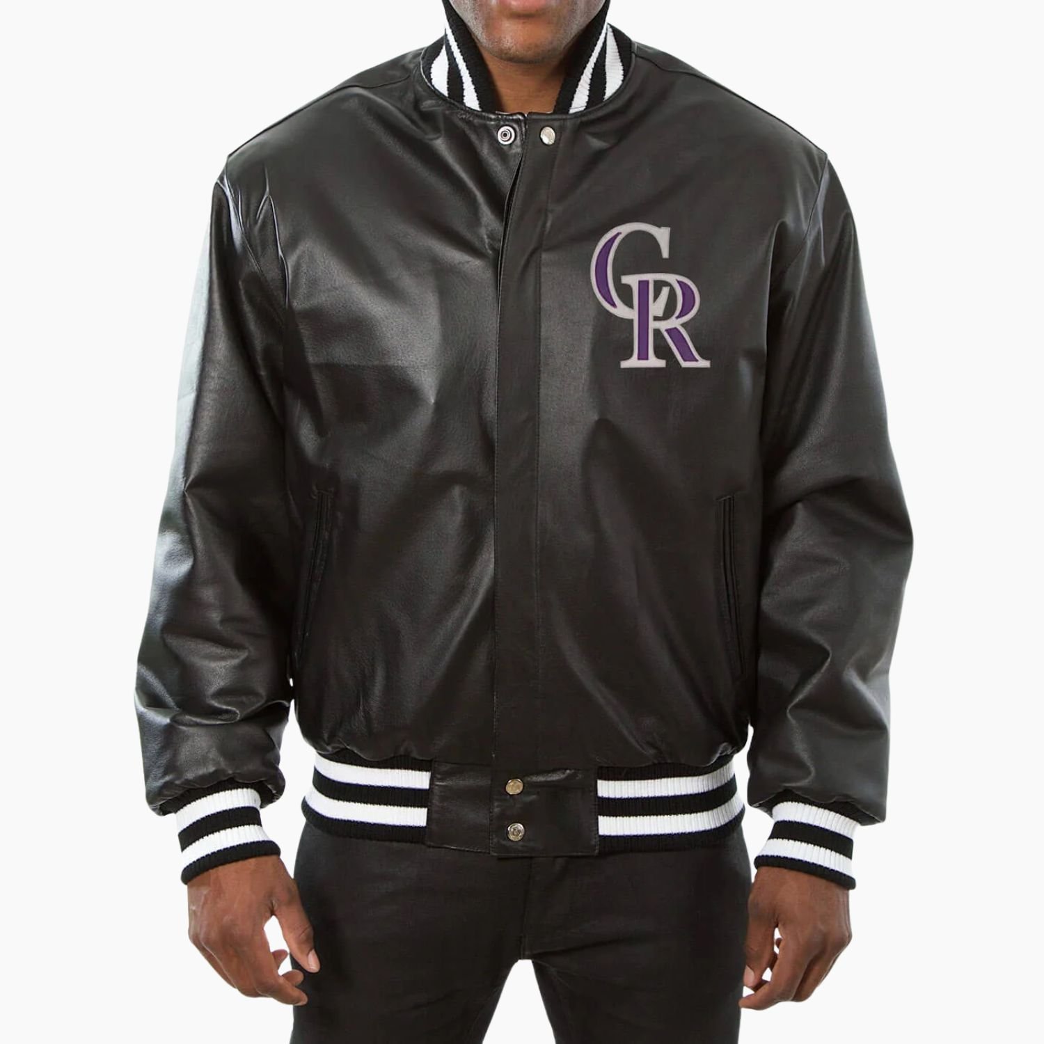 MLB Colorado Rockies Black Leather Jacket MLB Colorado Rockies Black Leather Jacket