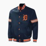 MLB Detroit Tigers Midfield Full Snap Satin Jacket