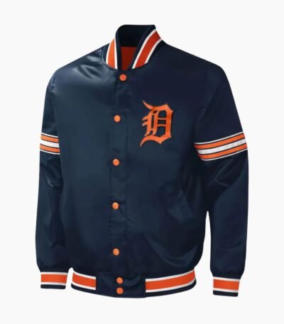 MLB Detroit Tigers Midfield Full Snap Satin Jacket