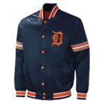 MLB Detroit Tigers Midfield Full Snap Satin Jacket