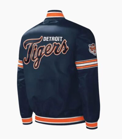 MLB Detroit Tigers Midfield Full Snap Satin Jacket