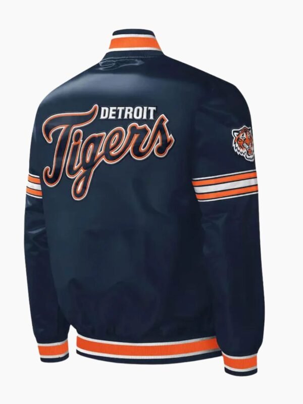 MLB Detroit Tigers Midfield Full Snap Satin Jacket