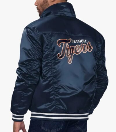 MLB Detroit Tigers Navy Silver Tab Trucker Jacket
