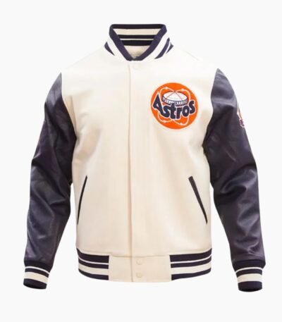 MLB Houston Astros Off White Wool Jacket