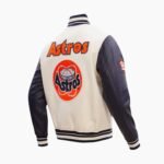 MLB Houston Astros Off White Wool Jacket