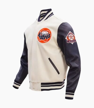 MLB Houston Astros Off White Wool Jacket