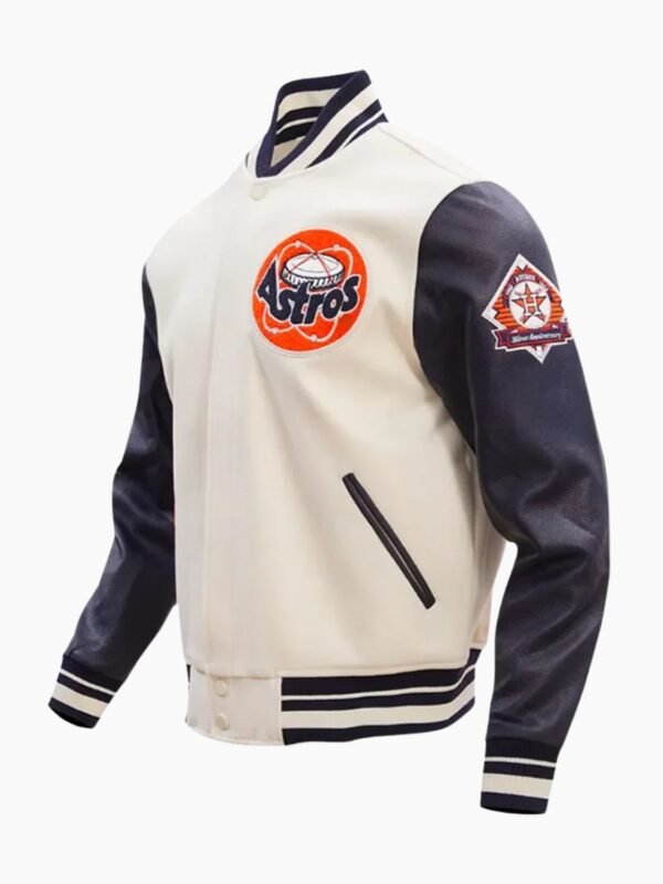 MLB Houston Astros Off White Wool Jacket