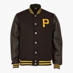 MLB Men's Pittsburgh Pirates Black Letterman Jacket