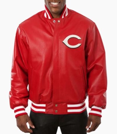 MLB Red Cincinnati Reds Leather Jacket