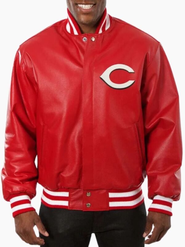 MLB Red Cincinnati Reds Leather Jacket