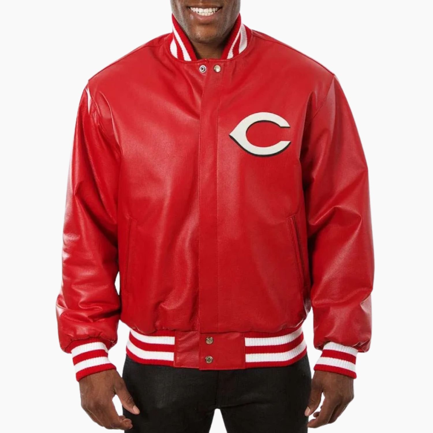 MLB Red Cincinnati Reds Leather Jacket MLB Red Cincinnati Reds Leather Jacket