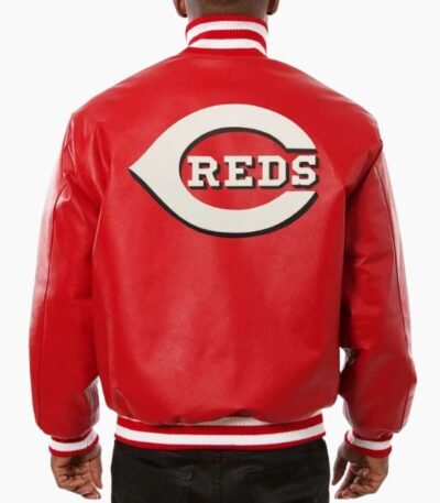 MLB Red Cincinnati Reds Leather Jacket