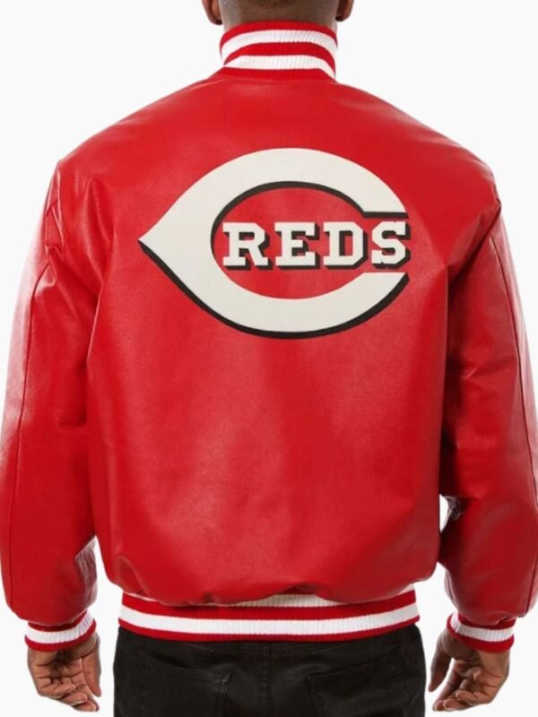 MLB Red Cincinnati Reds Leather Jacket