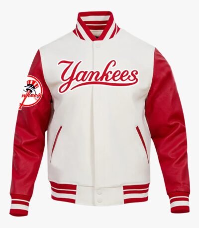 MLB Red and White Yankees Jacket