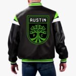 MLS Austin FC Varsity Leather Jacket