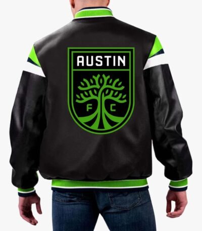 MLS Austin FC Varsity Leather Jacket