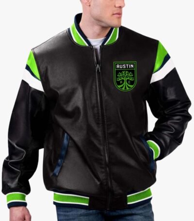 MLS Austin FC Varsity Leather Jacket
