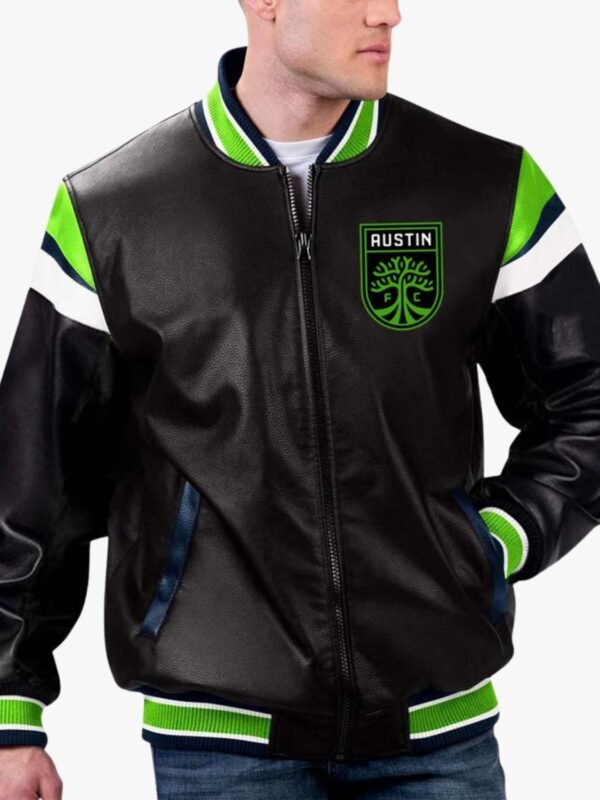 MLS Austin FC Varsity Leather Jacket