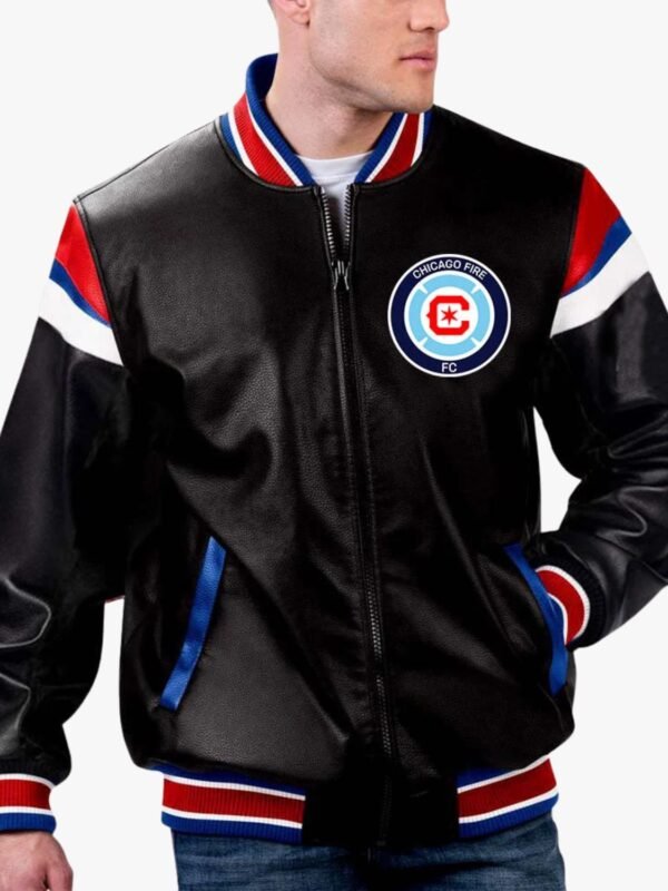 MLS Chicago Fire FC Varsity Leather Jacket