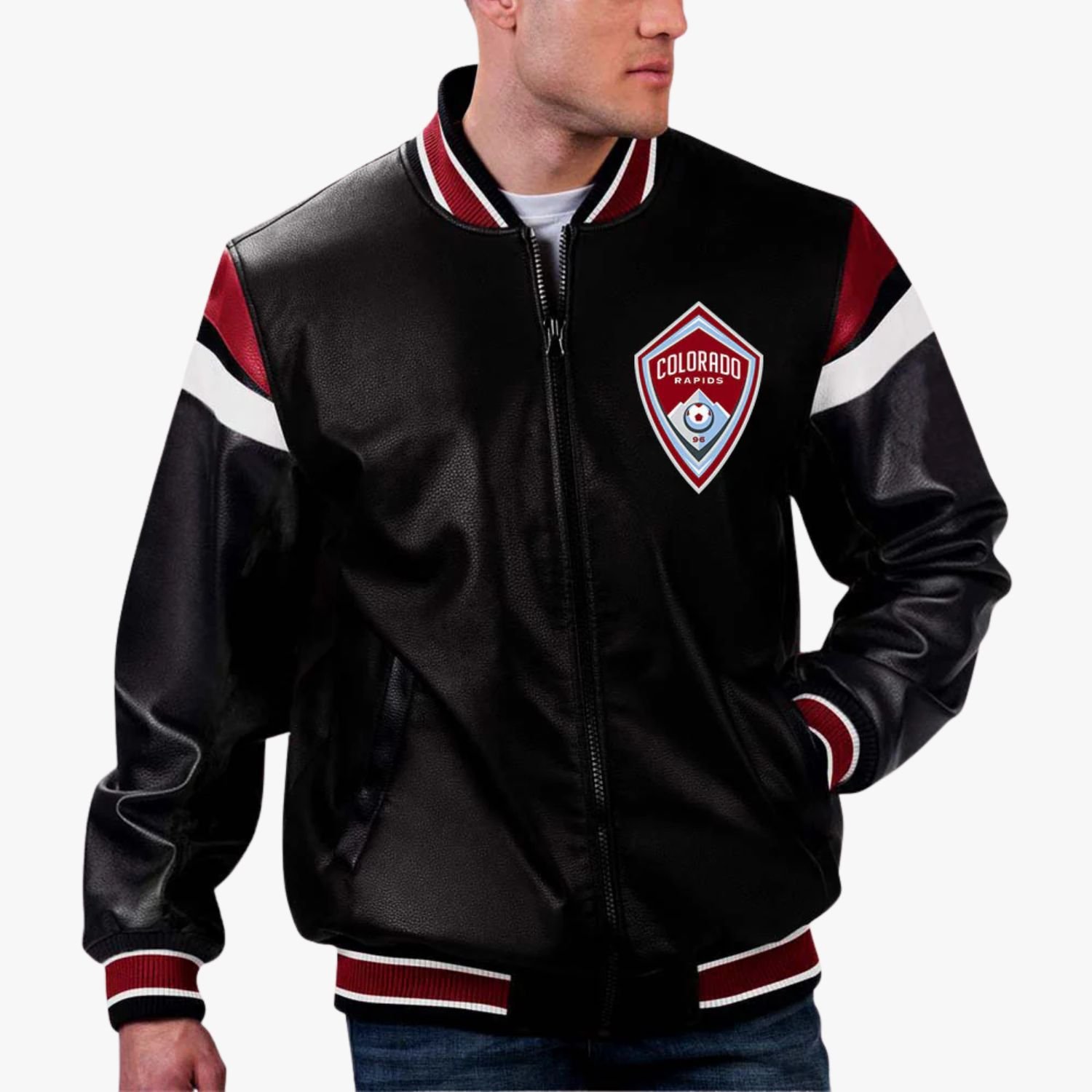 MLS Colorado Rapids Varsity Leather Jacket MLS Colorado Rapids Varsity Leather Jacket