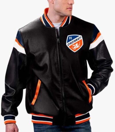 MLS FC Cincinnati Varsity Leather Jacket