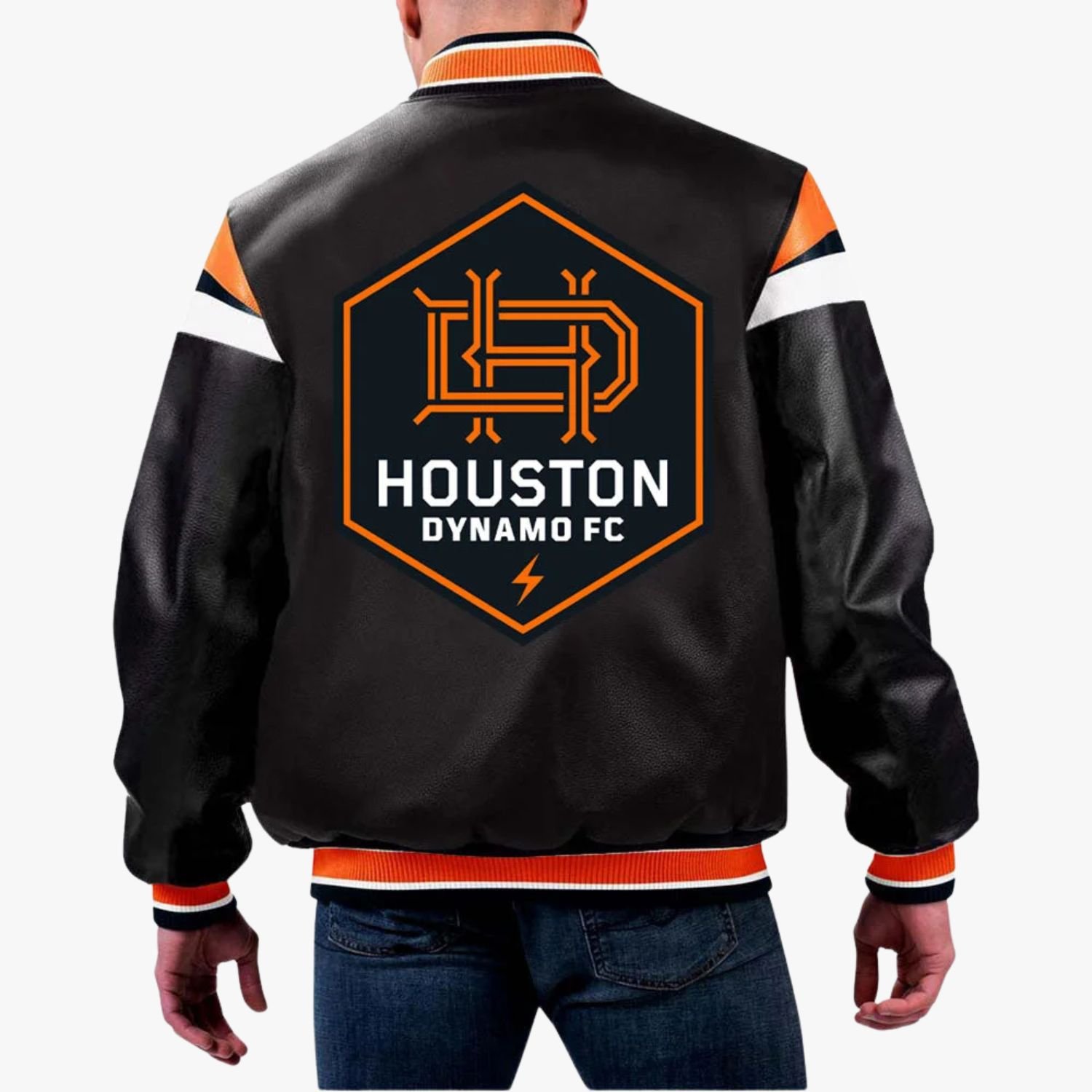 MLS Houston Dynamo FC Varsity Leather Jacket MLS Houston Dynamo FC Varsity Leather Jacket