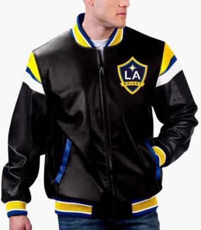 MLS La Galaxy Varsity Leather Jacket