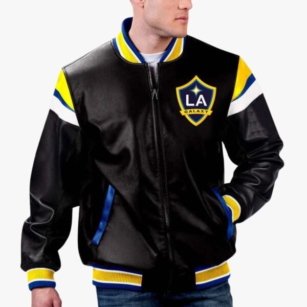 MLS La Galaxy Varsity Leather Jacket