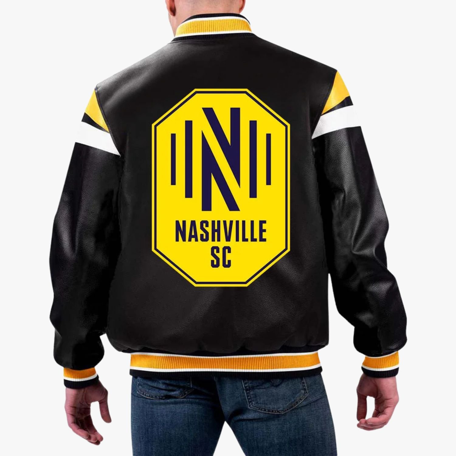 MLS Nashville SC Varsity Leather Jacket MLS Nashville SC Varsity Leather Jacket