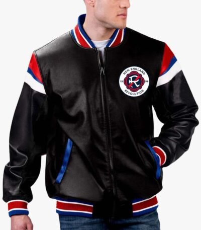 MLS New England Revolution Varsity Leather Jacket