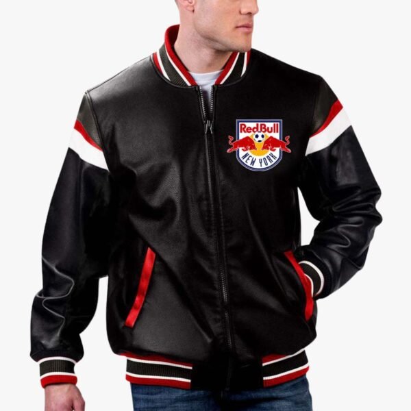 MLS New York Red Bulls Varsity Leather Jacket