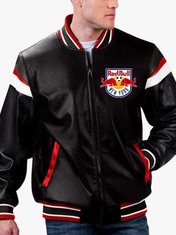 MLS New York Red Bulls Varsity Leather Jacket