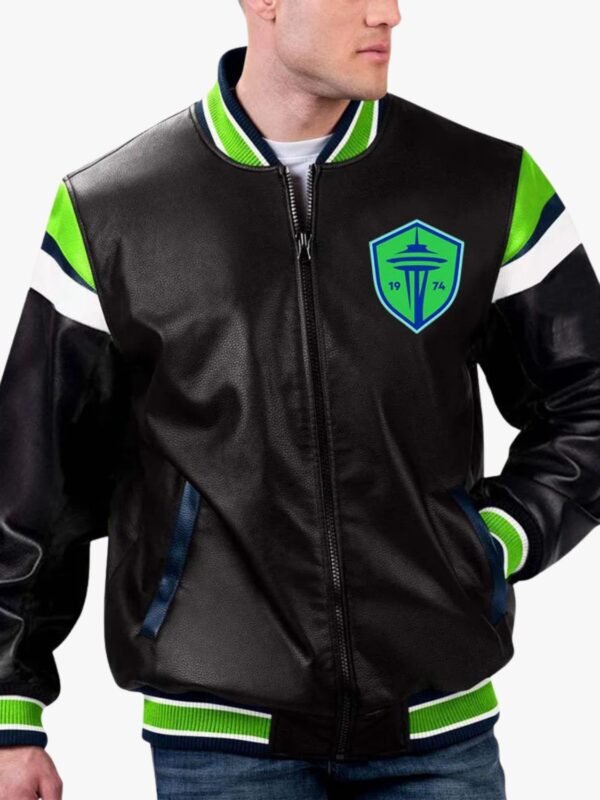 MLS Seattle Sounders FC Varsity Leather Jacket