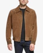 Mac Mens Cognac Real Suede Bomber Jacket