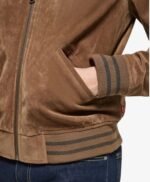 Mac Mens Cognac Real Suede Bomber Jacket