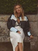 Maeve Cropped Color block Biker Jacket by MJH