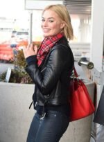Margot Robbie Black Leather Jacket